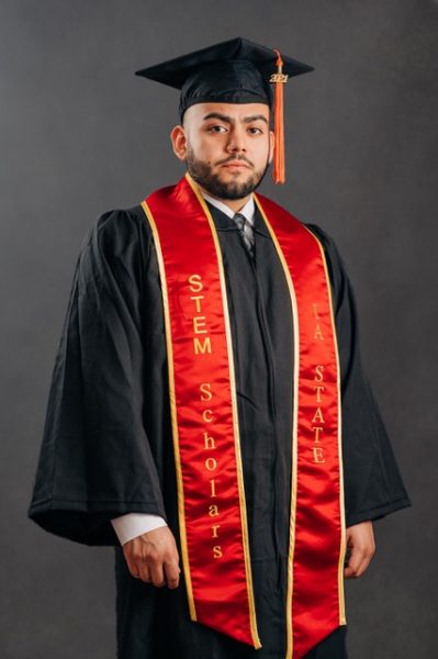 portrait of a graduate with a STEM scholars stole